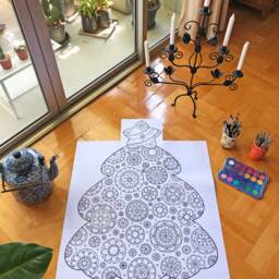 Giant Poster - Mandala Christmas Tree To Color In - thumbnail 4