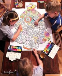 Giant Poster - Mandala Christmas Tree To Color In - thumbnail 1