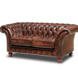 Chesterfield Two Seater Belmont Sofa Antique Brown Leather - thumbnail 3