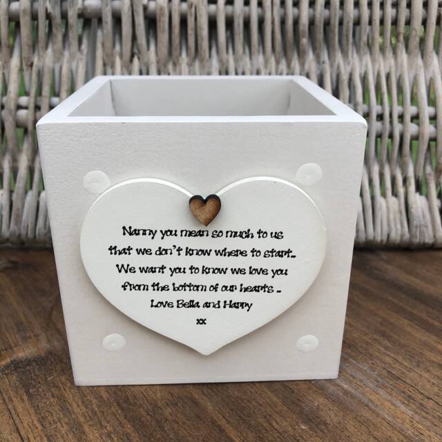 Nanny Personalised Flower/Plant Pot Gift Nana Granny Nan Nannie Grandma Gran Nanna Or Any Name. Shabby Chic Style Birthday Christmas Etc