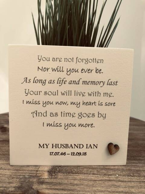 Memorial Husband Loss Flower/Plant Pot Personalised Bereavement in Memory Of A Loved One ~ Mum Dad Nana Grandad Daughter Son Or Any Name - image 1