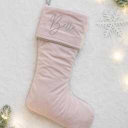 Personalised Velvet Christmas Stocking, Festive Gift, Xmas Decor, Decoration, Gift For Her, Decor - thumbnail 2