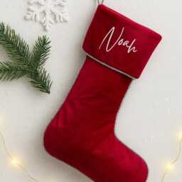 Personalised Velvet Christmas Stocking, Festive Gift, Xmas Decor, Decoration, Gift For Her, Decor - thumbnail 3