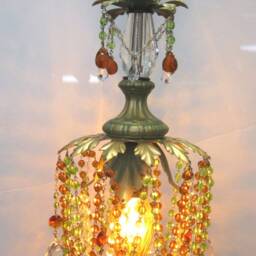 Gorgeous Rose Hanging Crystal & Murano Sconce Or Hanging Light Pendant - thumbnail 2
