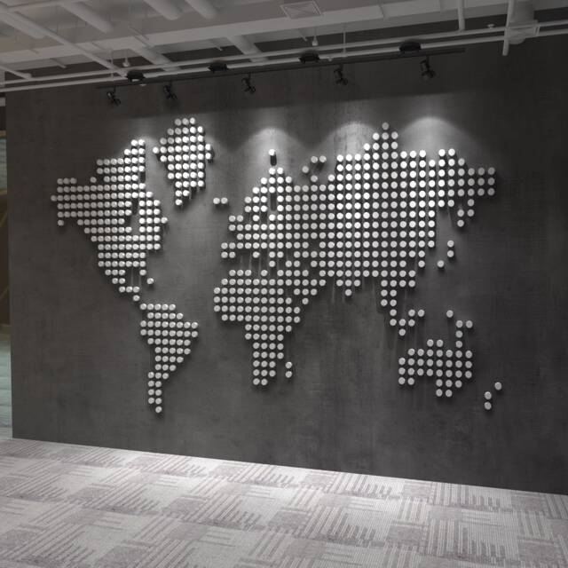 3D World Wall Map Of The , Elevated Office Decor, Home Decor - Skubwmw - image 1