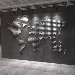 3D World Wall Map Of The , Elevated Office Decor, Home Decor - Skubwmw - thumbnail 1