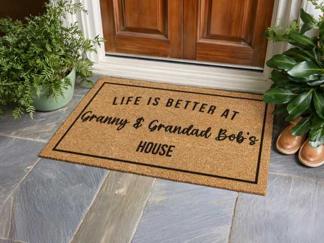 Better At Grandparents Mat - Personalized Names Rug Outdoor Entry Way - image 1