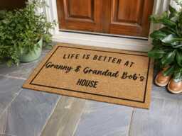 Better At Grandparents Mat - Personalized Names Rug Outdoor Entry Way