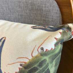Crab Cushion - Sea Creature Decorative Throw Pillow Mustard & Gray - thumbnail 4