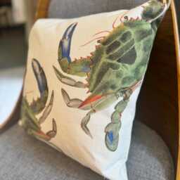 Crab Cushion - Sea Creature Decorative Throw Pillow Mustard & Gray - thumbnail 2