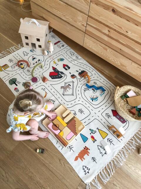 Play Rug Road Map Mat For Toy Cars - image 1