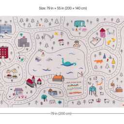 Play Rug Road Map Mat For Toy Cars - thumbnail 3