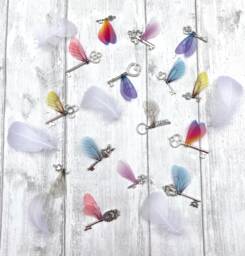 Silver Flying Keys - Pastel Magical & Glittery Wings - Perfect For Fantastical Magic Decor, Wedding Bedroom Gift - thumbnail 1