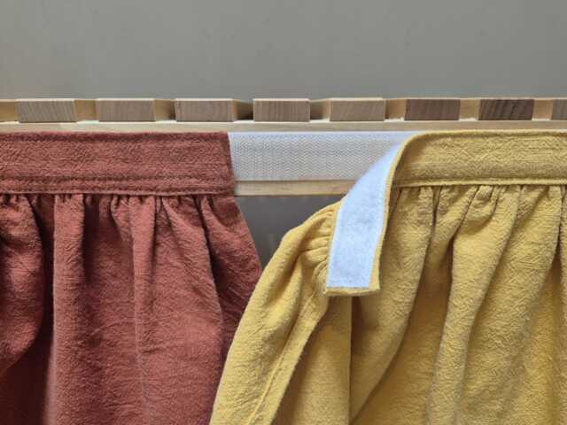 Washed Linen Sink Skirt, Many Colors, For Bathroom, Utility Vanity Shelf Self Adhesive - image 1