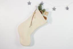 Personalized Wool Christmas Stocking Scandinavian Nordic Farmhouse Decor - thumbnail 1