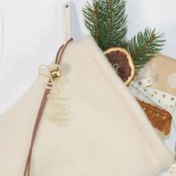 Personalized Wool Christmas Stocking Scandinavian Nordic Farmhouse Decor - thumbnail 2