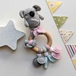 Koala Baby Rattle, Handmade Wooden Sensory Toy - thumbnail 2