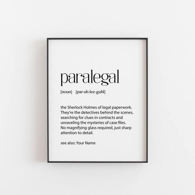 Paralegal Gift, Funny Gifts For Paralegals, Dictionary Print, Wall Art, Personalised Gifts, Office Space Coworker - image 1