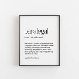 Paralegal Gift, Funny Gifts For Paralegals, Dictionary Print, Wall Art, Personalised Gifts, Office Space Coworker - thumbnail 1