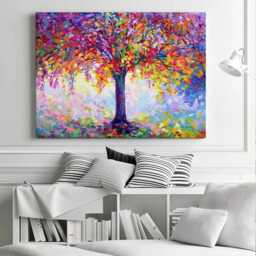 Colorful Tree Of Happiness Canvas Print, Ready To Hang - thumbnail 2