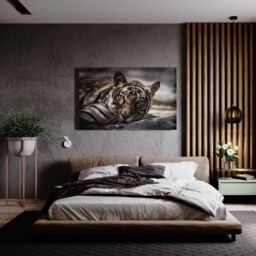 Wild Tiger Glass Wall Art - Jungle Animal Decor On Tempered Panel - thumbnail 3