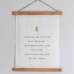 Christmas Canvas Wall Hanging, Reclaimed Barnwood, Holiday Decor - thumbnail 2