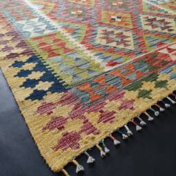 Kilim Rug Classic, Handmade Artisan Afghan Turkish Aztec Geometric Wool 198x128 cm - thumbnail 2