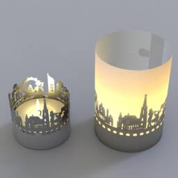 Vienna Skyline Gift Tube Shadow Play - Beautiful Souvenir Candle With Iconic Landmark Silhouettes, Perfect For Fans - thumbnail 3