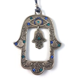 Evil Eye Wall Hanging, Hamsa, Home Goods, Hamsa Decor, Art, Jewish Wall Hand, Israel Gift, Hand Hanging - thumbnail 2