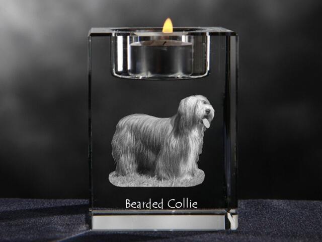 Bearded Collie, Crystal Candlestick With Dog, Souvenir, Decoration, Limited Edition, Collection - image 1