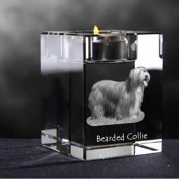 Bearded Collie, Crystal Candlestick With Dog, Souvenir, Decoration, Limited Edition, Collection - thumbnail 2