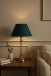 Handmade Dark Bottle Green Cotton Empire Lampshade - thumbnail 1