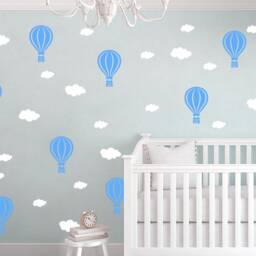 Hot Air Balloon Nursery Wall Decals Baby Room Decor - thumbnail 1