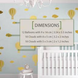 Hot Air Balloon Nursery Wall Decals Baby Room Decor - thumbnail 3