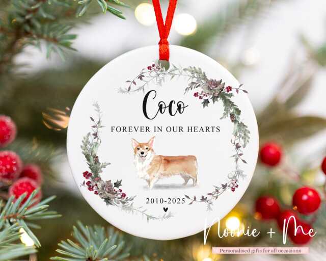 Forever in Our Hearts Pet Keepsake, Christmas Ornament For Pet, Custom Dog Decoration, Loss, Memorial Style3 - image 1