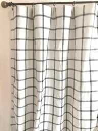 "Pair 25 Or 50"" Wide Panels Farmhouse Windowpane Aaron Rod Pocket Cafe Curtains Drapes 24 36 48 63 84 96 108"