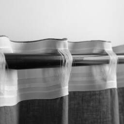 Linen Color Block Curtain Panels Semi-Sheer Rod Pocket Curtains - Set Of 2 - thumbnail 4