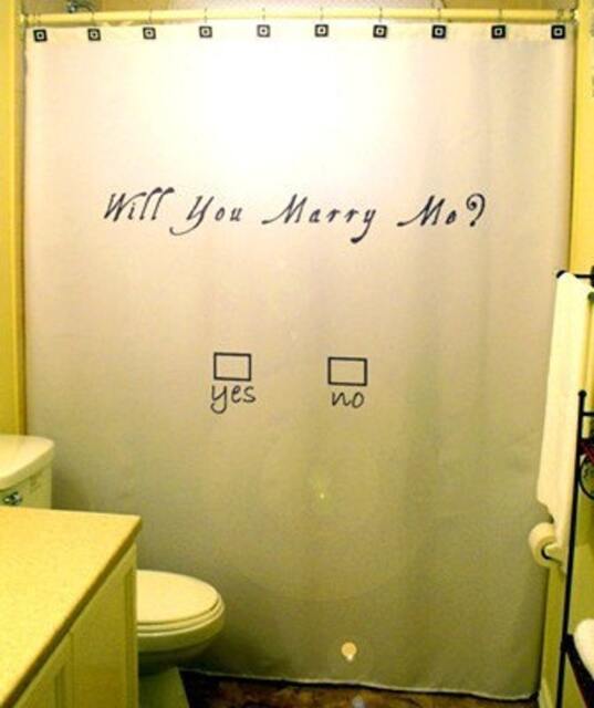 Unique Marriage Proposal Shower Curtain, Will You Marry Me, Love Propose Romantic Engagement Wedding - image 1
