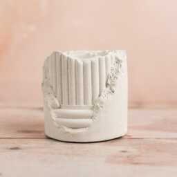 Cracked Pillar Plant Pot - Unique Design With Central Void For Small Cacti Or Succulents - thumbnail 2