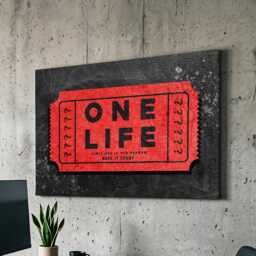 One Life Ticket Make It Count Quote Motivational Inspirational, Framed Canvas Wall Art Poster Print, Home Office & Room Decor, Gift Idea - thumbnail 1