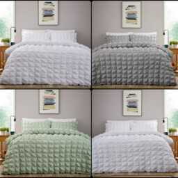 Soho Duvet Cover With Pillowcases Set - Quilted Design Soft Microfibre Bedding Easy Care Bed Linen - thumbnail 4