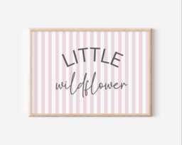 Little Wildflower Striped Wall Print For Girls Bedroom Or Nursery - thumbnail 1