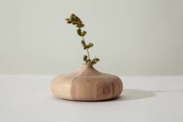 Handmade Carved Wooden Vase Minimalist Home Decor Gift - thumbnail 1