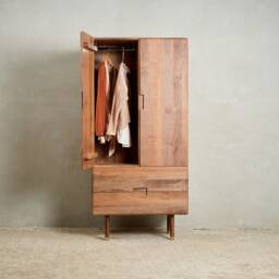Handmade Armoire - Wardrobe Made Of Solid Walnut - thumbnail 3