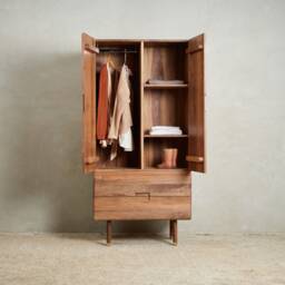 Handmade Armoire - Wardrobe Made Of Solid Walnut - thumbnail 2