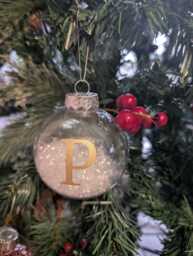 Personalised Glitter Christmas Bauble/Initial Memorial Tree Decoration Ornament