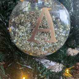 Personalised Glitter Christmas Bauble/Initial Memorial Tree Decoration Ornament - thumbnail 3