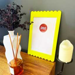 Scallop Picture Frame A4 - Neon Yellow Free Shipping Australia Gallery Wall Unique Home Decor Gift Australian Made - thumbnail 3