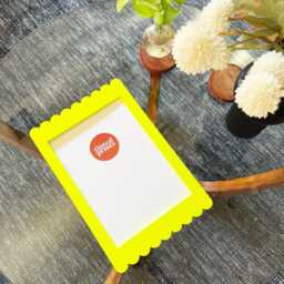Scallop Picture Frame A4 - Neon Yellow Free Shipping Australia Gallery Wall Unique Home Decor Gift Australian Made - thumbnail 2