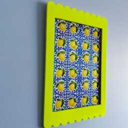 Scallop Picture Frame A4 - Neon Yellow Free Shipping Australia Gallery Wall Unique Home Decor Gift Australian Made - thumbnail 4